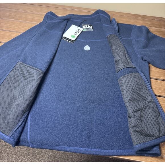 NEW STIO Wilcox Fleece Sweater Full Zip Jacket Men’s Large Mountain Shadow - Picture 5 of 10